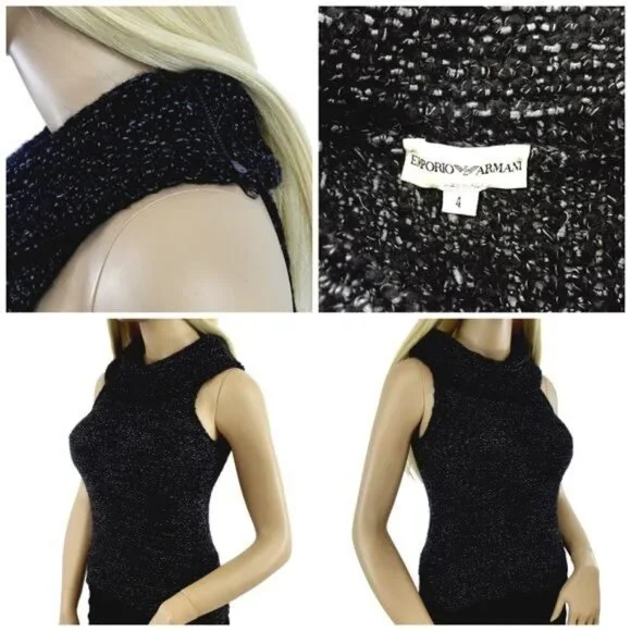 Vtg Giorgio Armani Knit Sleeveless Cowl Neck Top | Heroine Chic Office Siren 90s - Picture 5 of 8